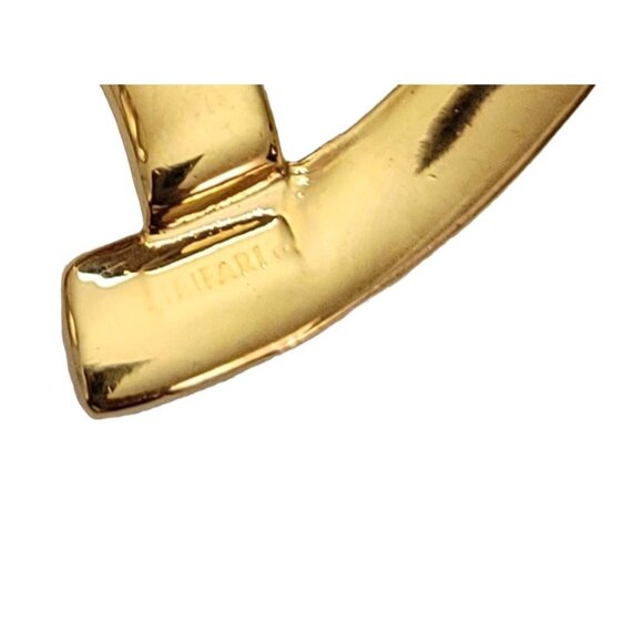 Trifari TM Gold Tone Open Heart Brooch, Signed E986 - Picture 6 of 11